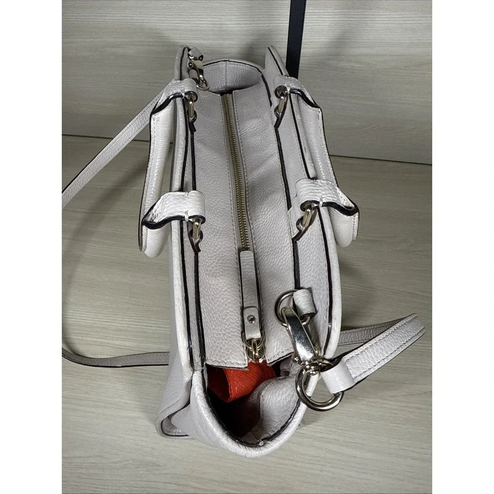 Kate Spade North Court Anton Satchel Cream Tote Purse Crossbody Strap Gold‎